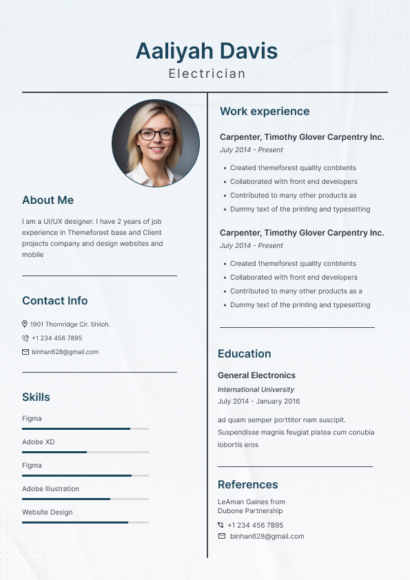 Resume Template Element